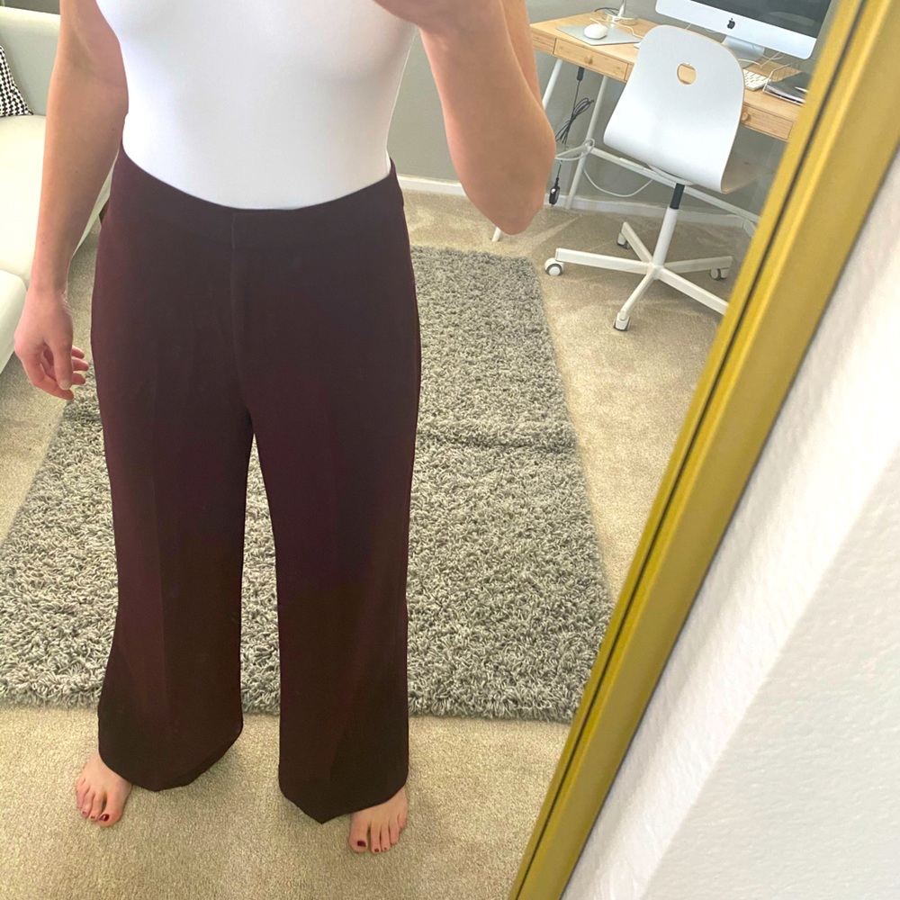 Burgundy Wide Leg Pants